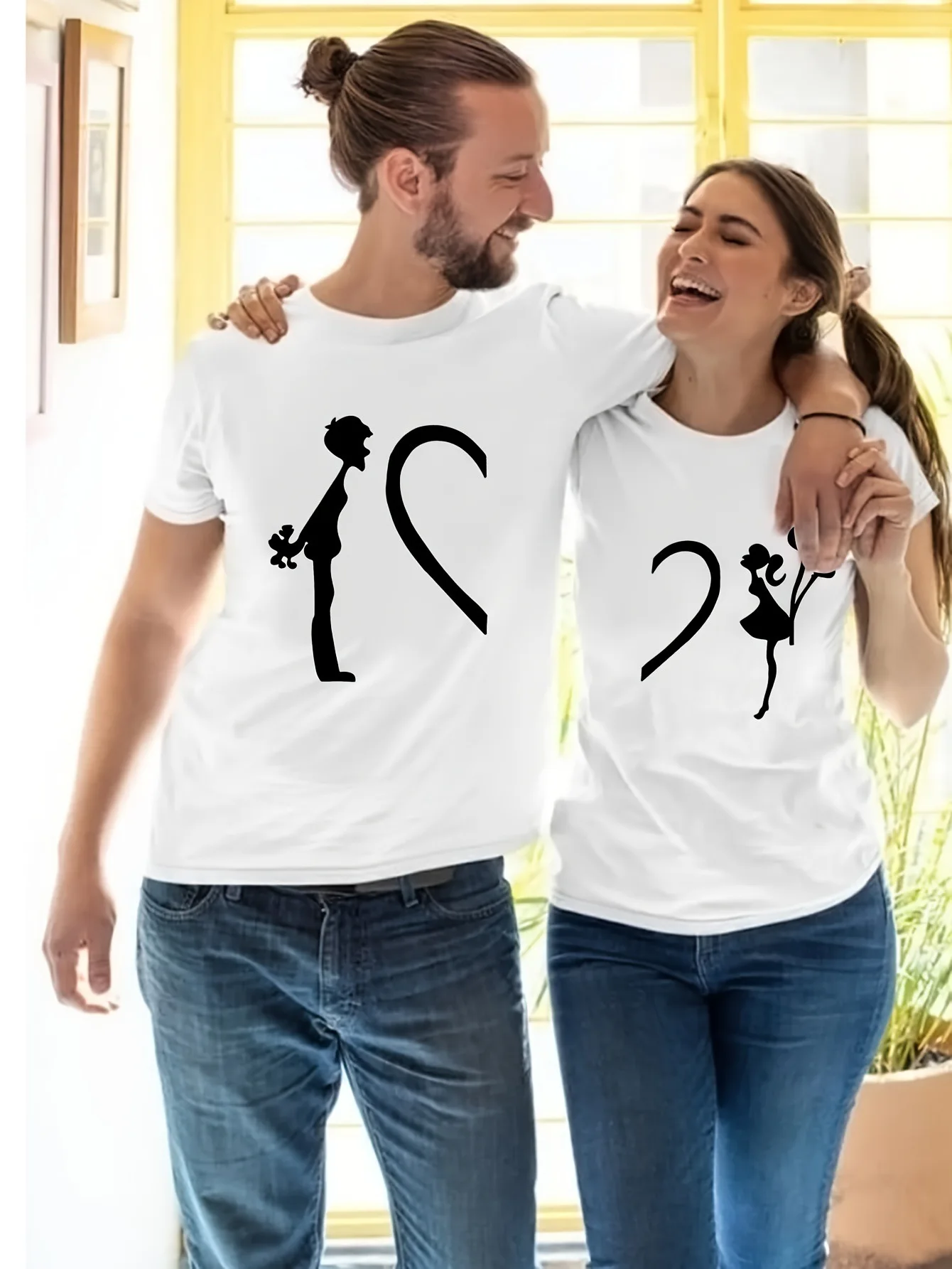 2026 Valentinstag Paar-T-Shirt mit Herz-Print für Damen, Rundhals, modisch, kurzärmelig, Sport-T-Shirt, Y2K, lustige Kleidung