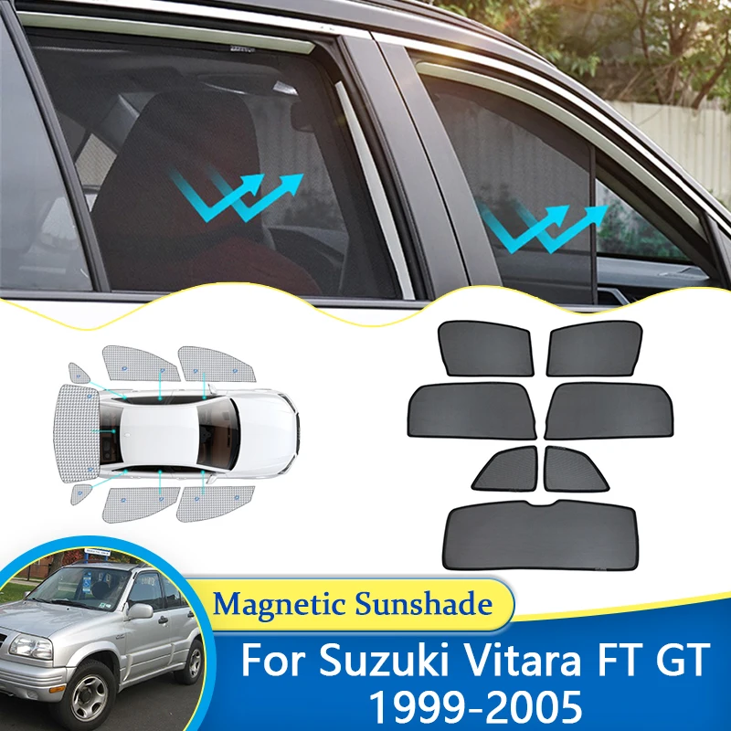 For Suzuki Vitara FT GT Chevrolet Tracker Grand 1999~2005 Magnetic Sunshade Windshield Window Visor Sun Shade Curtain Net Mesh