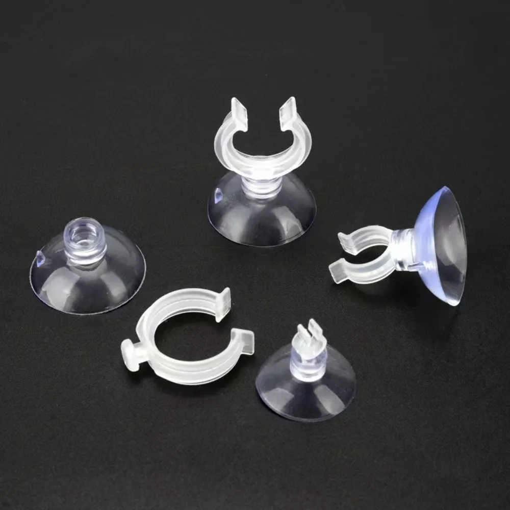 10pcs PVC Aquarium Sucker with Hook Multi-specification Fish Tank Suction Cup Strong Adsorption Clear Air Hose Clamp Oxygen Pump