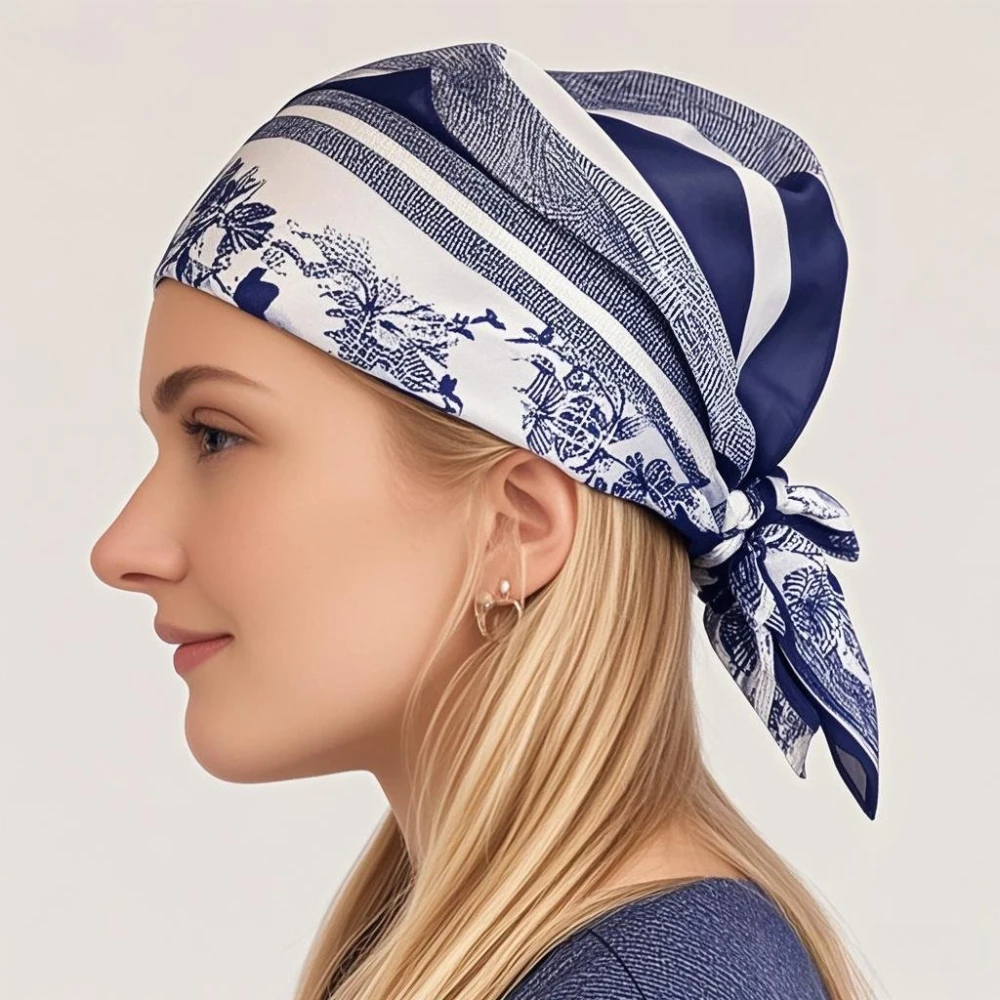 Écharpe imprimée plante de 68cm pour femmes, écharpe carrée en Fiber de Polyester pour automne et hiver, foulard chaud à la mode, châle de cou