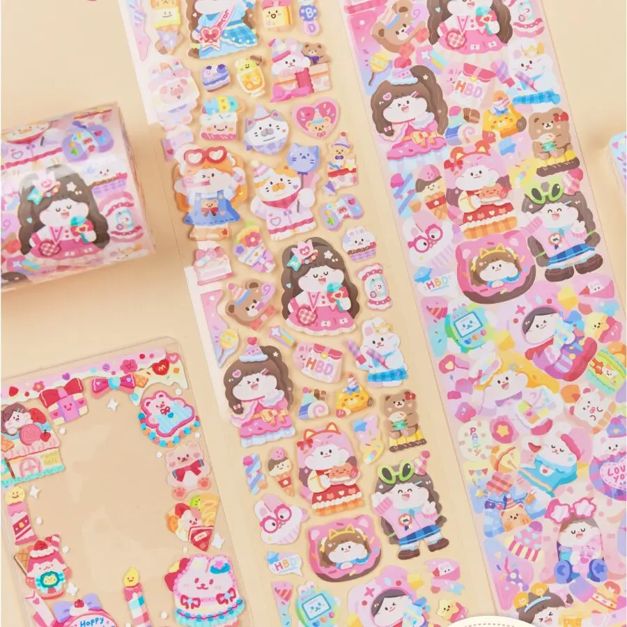 

Meatball Meatball Goo Card Sticker journaling Tape Goo Card Sticker Paper Roll Cute Whole Roll New Products