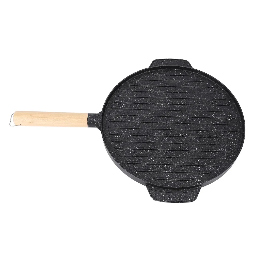 New Non Stick Grill Pan Uncoated Double Sided Griddle Pan Flat Base Steak Pan Bbq Steak Eggs Pancakes