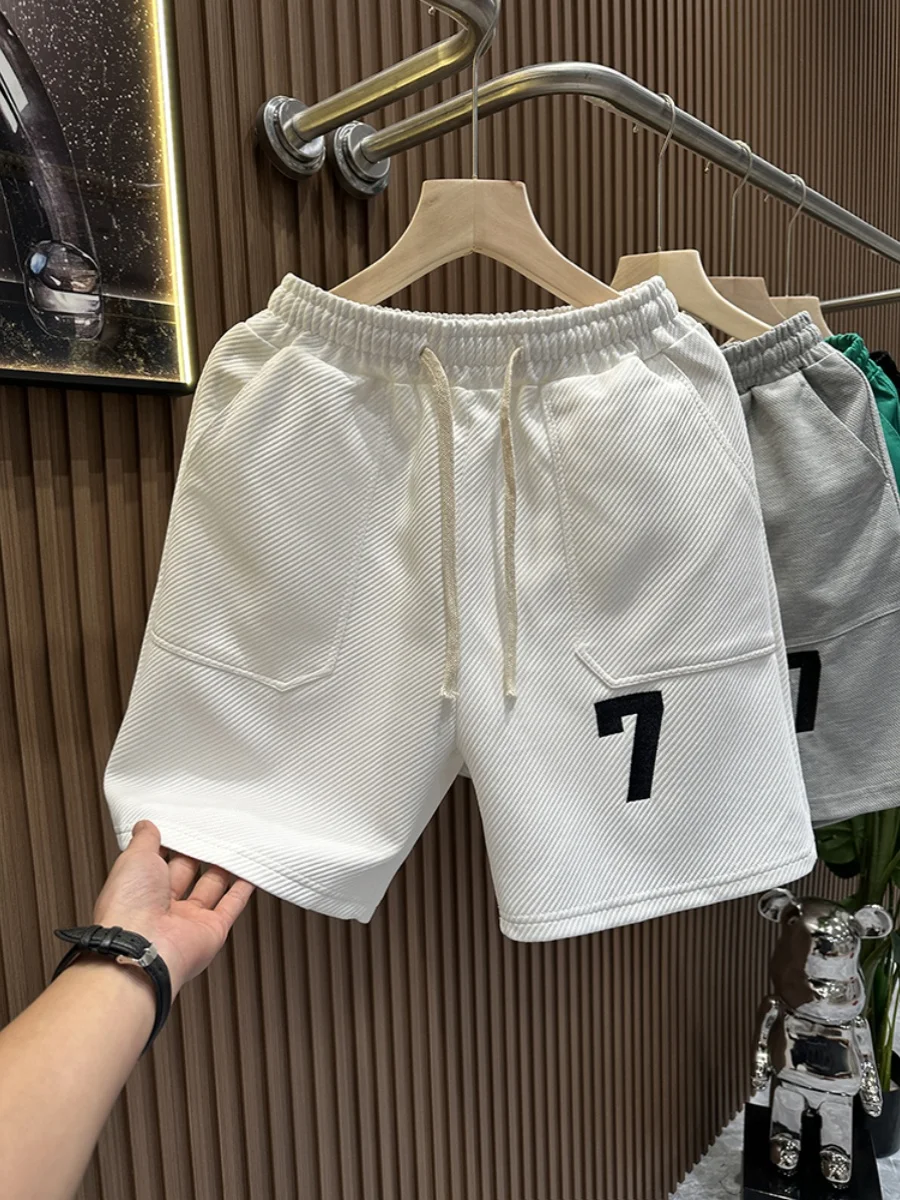 

Men's Casual Baskeall orts High Street Sle Retro American Five-Quarter Length Faionable Spring Summer Sportswear