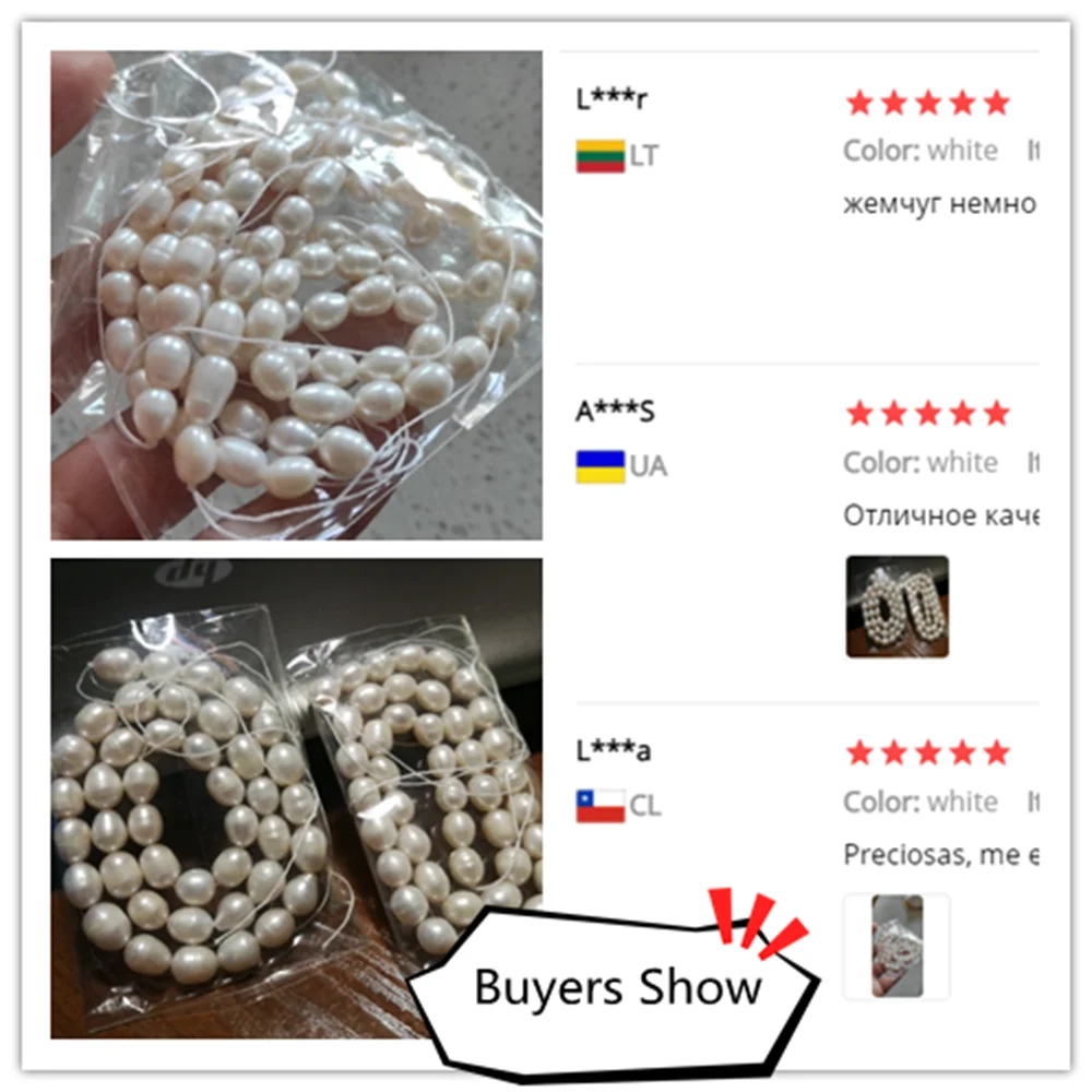 Natural Freshwater Pearl White Pink Purple Rice Shape Beads for Jewelry Making DIY Bracelet Necklace /5/6/8/9/10 MM