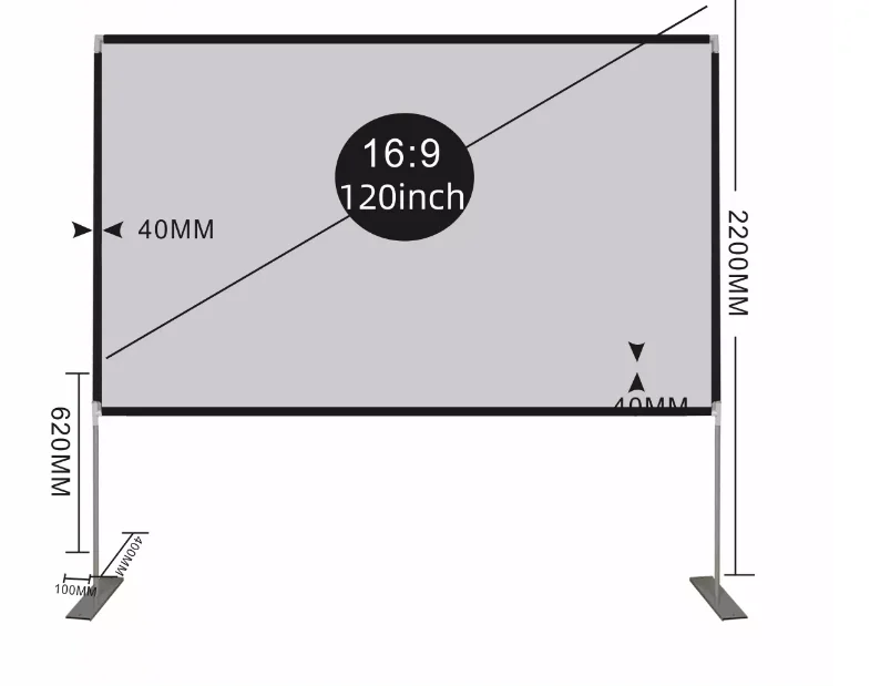 foldable outdoor projection screen fast fold projector screen with carry bag