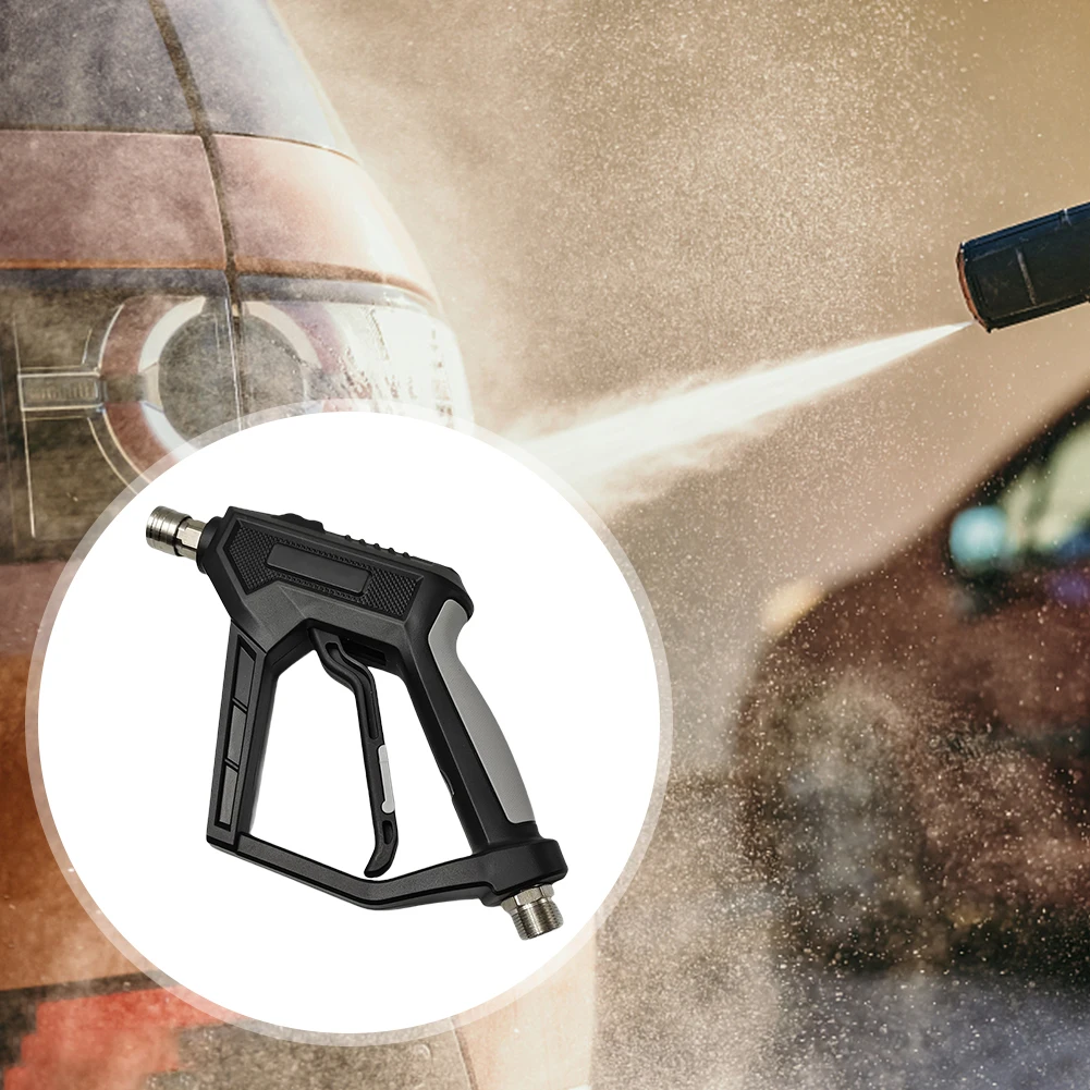 

Пистолет для мойки короткого давления с быстроразъемным разъемом 1/4 дюйма, пистолет-распылитель высокой мощности 4000 фунтов на квадратный дюйм для мойки и чистки автомобилей