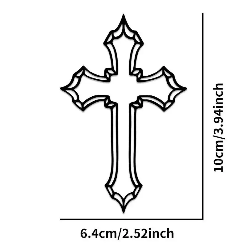 Gothic Hollow Cross Sticker Retro Christian Faith Vinyl Decal Waterproof Removable Car Motorcycle Window Body Decor