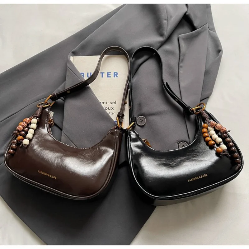 

High-End Ladies Classic Paris Leather Handbag Fashionable Popular Elegant Women's Casual Simple Vintage Crossbody Bag