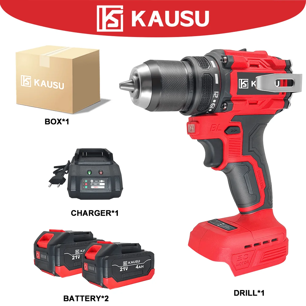 10mm 2000rpm Brushless Electric Drill Cordless 2-Speed Metal Chuck Screwdriver 21 Torque Power Tool For Makita 18V Battery