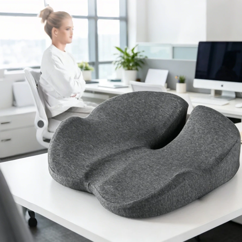 1pc Ergonomic Seat Cushion,Large Memory Foam Cushion for Office Chair,Lower Back,Coccyx Pressure Relief,Car Seat Cushions ﻿