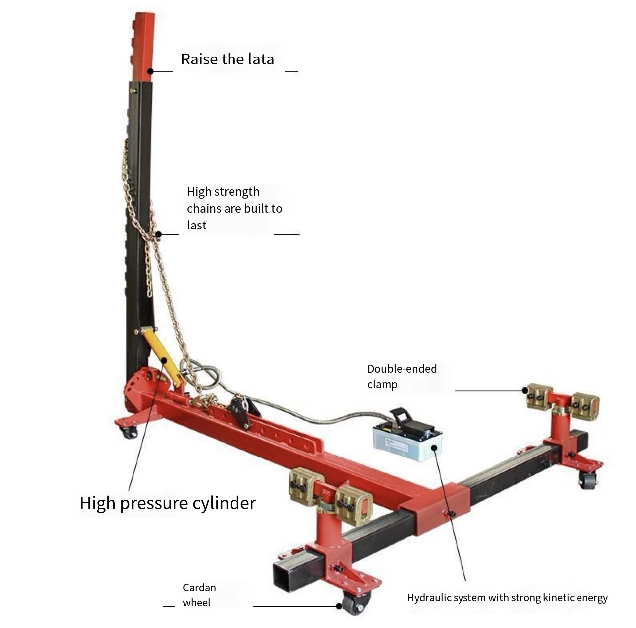 3.5T Metal Vehicle Beam Straightener & Collision Puller-Portable Auto Body Frame Repair Equipment with 49KN and 320kg Capacity
