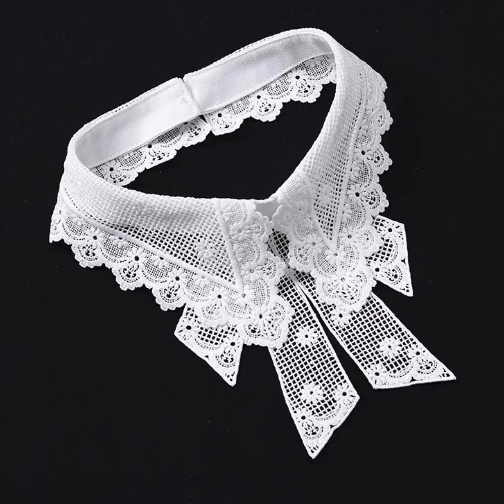 

New Lace Floral Fake Collar Detachable Black White False Collar Decoration Collar Women Girls