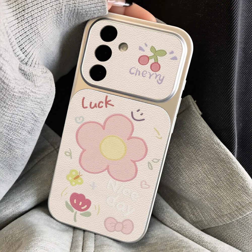 Lichee-Muster Silikon-Handyhülle für Samsung A16 A57 A56 A17 A37 A27 A36 A55 S26 Ultra S23 S24 S25 Plus FE mit Lanyard-Ständer