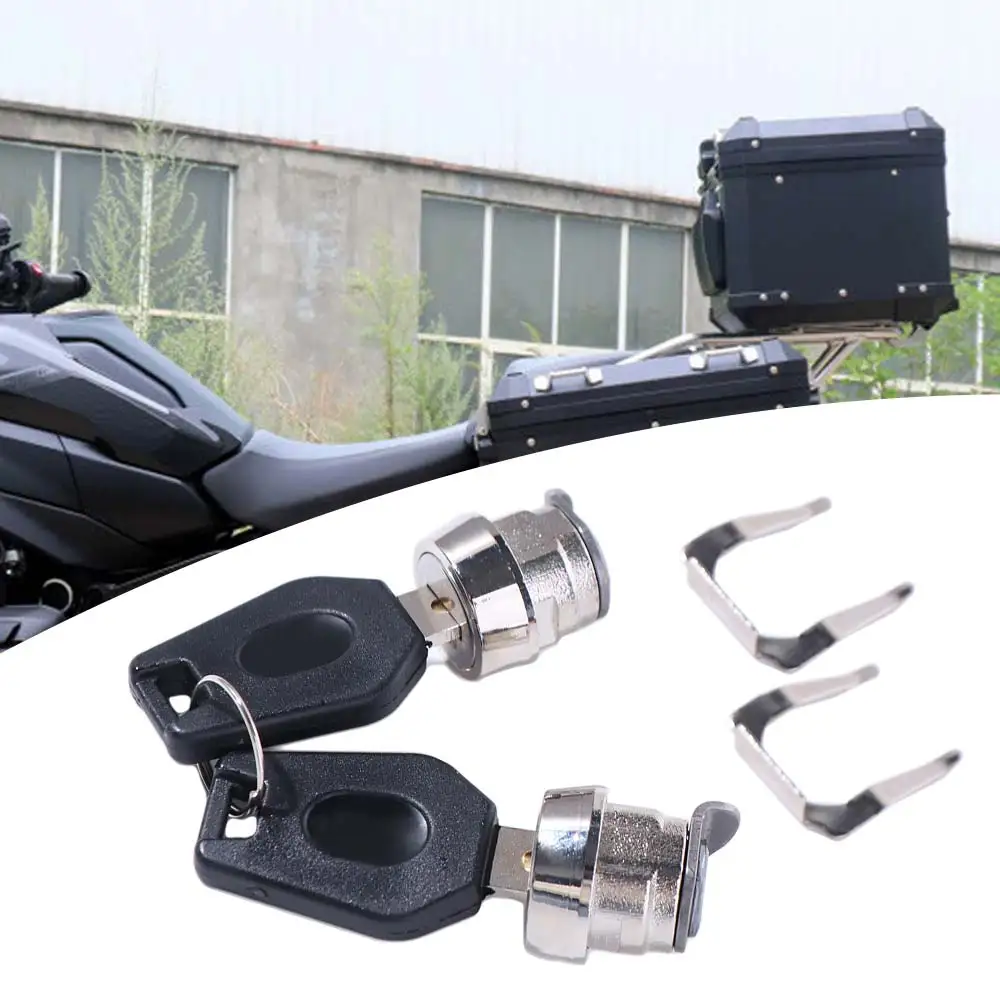 With 2 Keys Motorcycle Top Box Lock Cylinder Kit Aluminum Alloy Weather Proof Motorcycle Side Box Bolt Lock Anti Wear