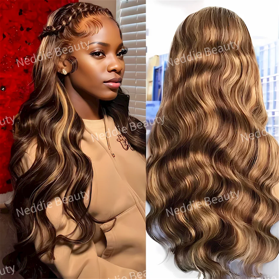 

Body Wave Highlight Lace Frontal Wig PrePlucked 13x6 Brazilian HD Transparent Human Hair For Women Cheap Wigs On Sale Clearance