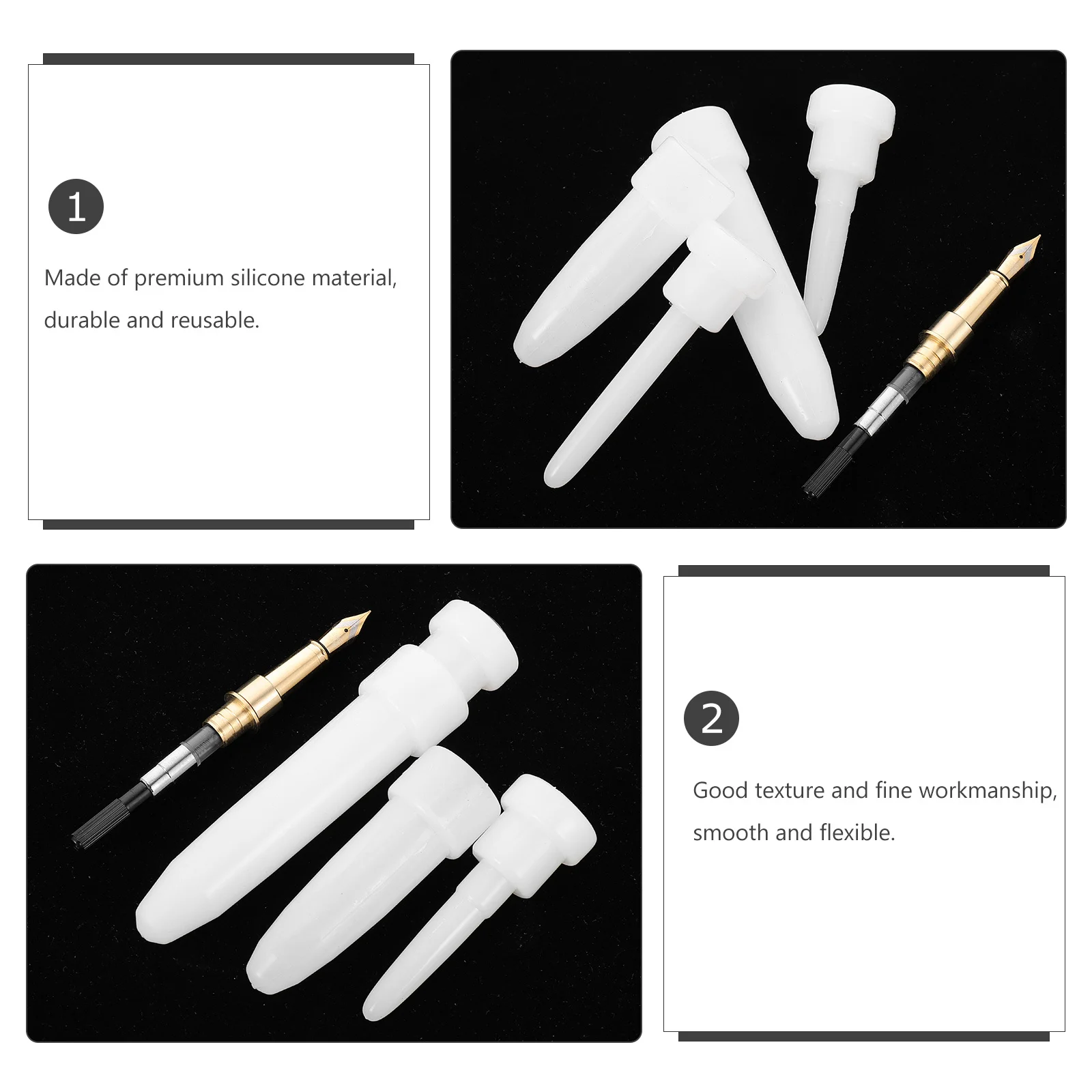 

1Set Silicone Fountain Pen Mold Sturdy Reusable Epoxy Casting DIY Mold for Handmade Fountain Pen Craft Supplies