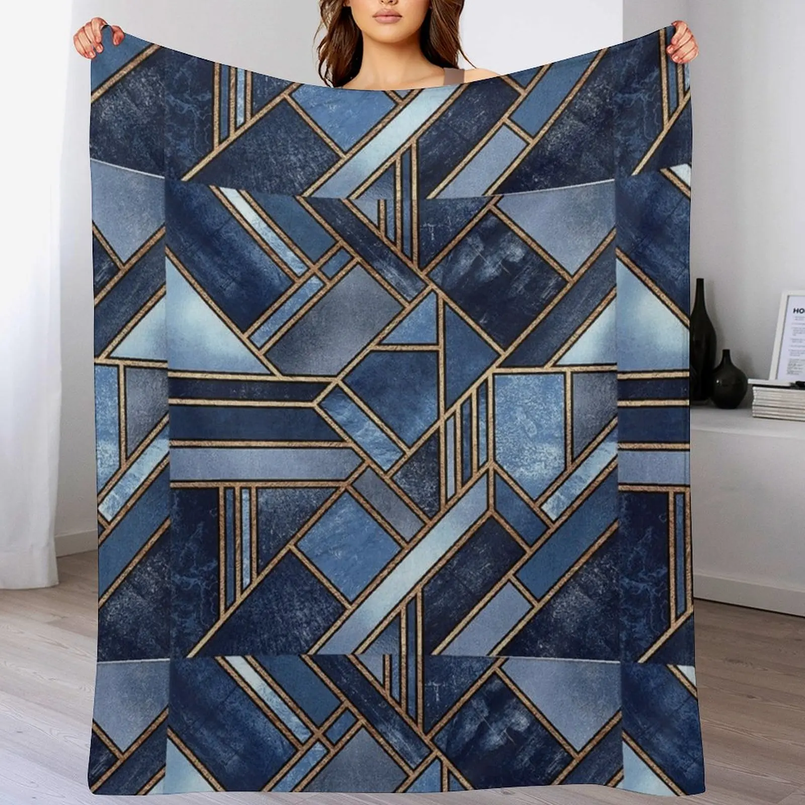 Navy Stone Throw Blanket Custom decorative Designers Blankets