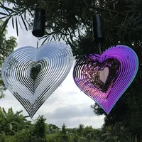 3D Rotating Wind Chimes Stainless Steel Wind Spinner Bell For Room Decor Aesthetic Garden Decoration Outdoor Hanging Windchimes
