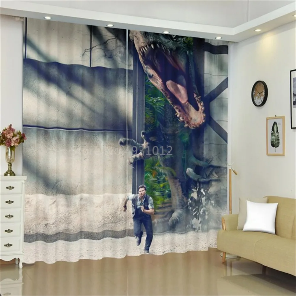 Jurassic Park Dinosaur Blackout Curtain for Kids Room Bedroom Curtain Cartoon Window Drapes for Boys Gift Jurassic Park Dinosaur Blackout Curtain for Kids Room Bedroom Curtain Cartoon Window Drapes for Boys Gift
