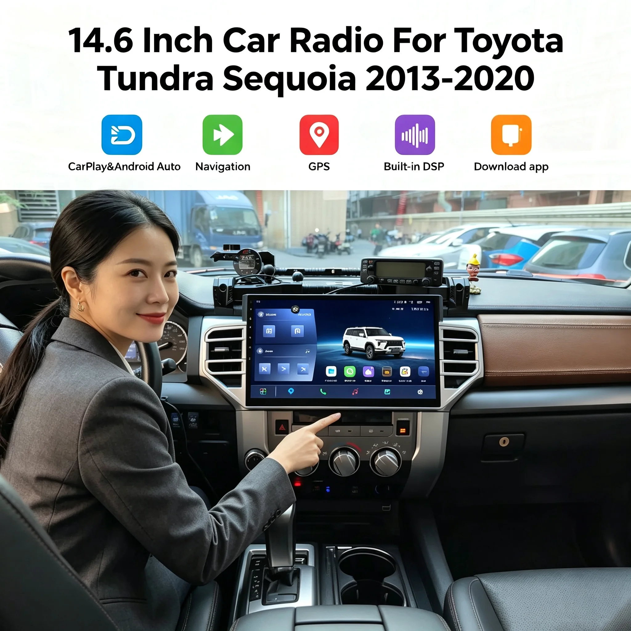 Vertical Android For Toyota Tundra 2013 2014 2015 2016 2017 2018 2019 2020 GPS Multimedia DVD Player Car Radio Audio Auto Stereo