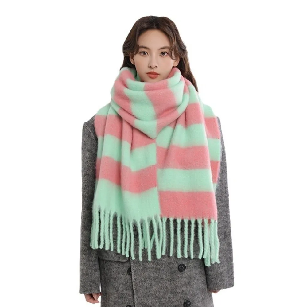 

Fashion Long Tassels Cashmere Scarf Windproof Cold Proof Keep Warm Blanke Thickned Pashmina Women