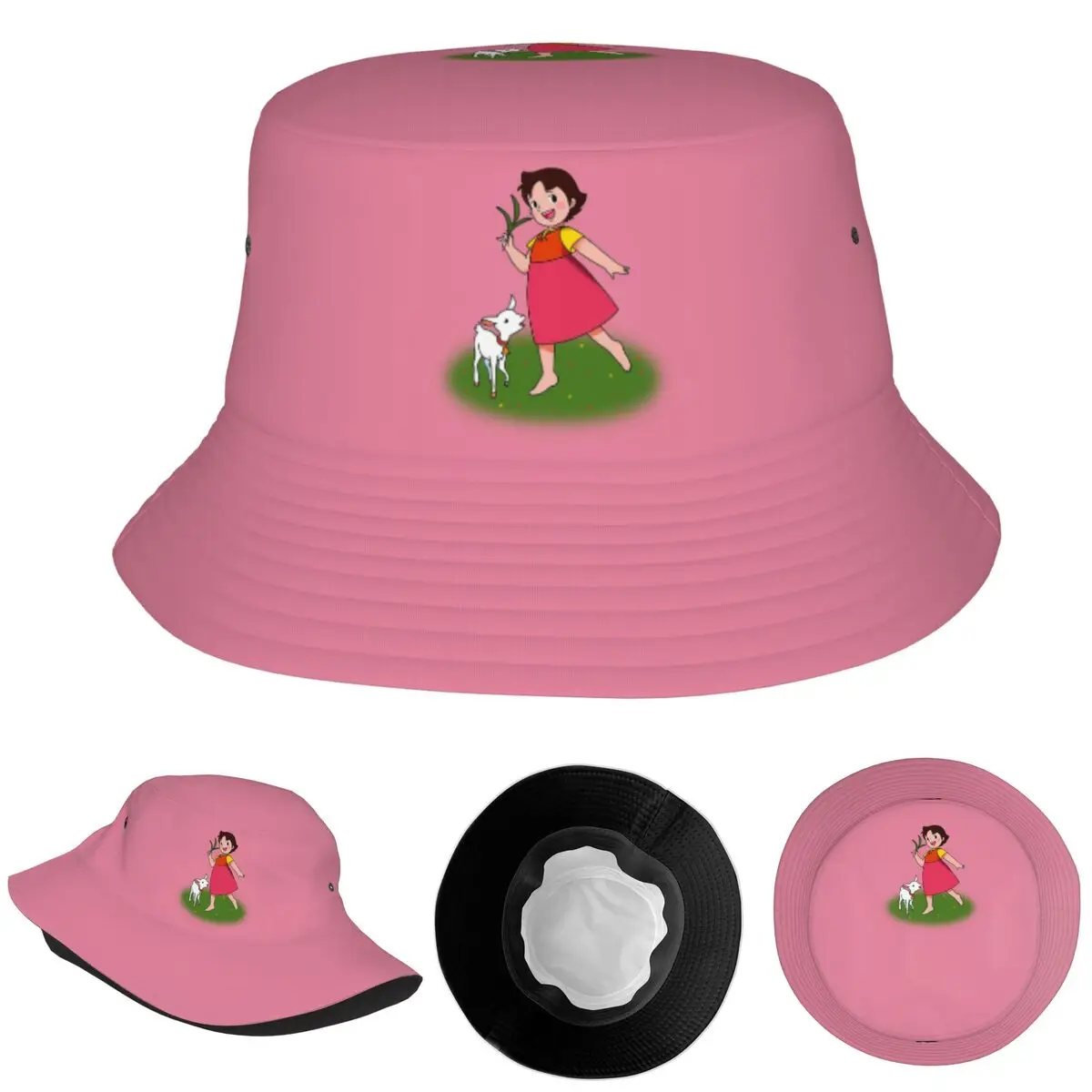 

Панама с героями мультфильмов Heidi для детей, шапки в рыбацком стиле боб для лета, шапки для рыбалки, мужские и женские шапки