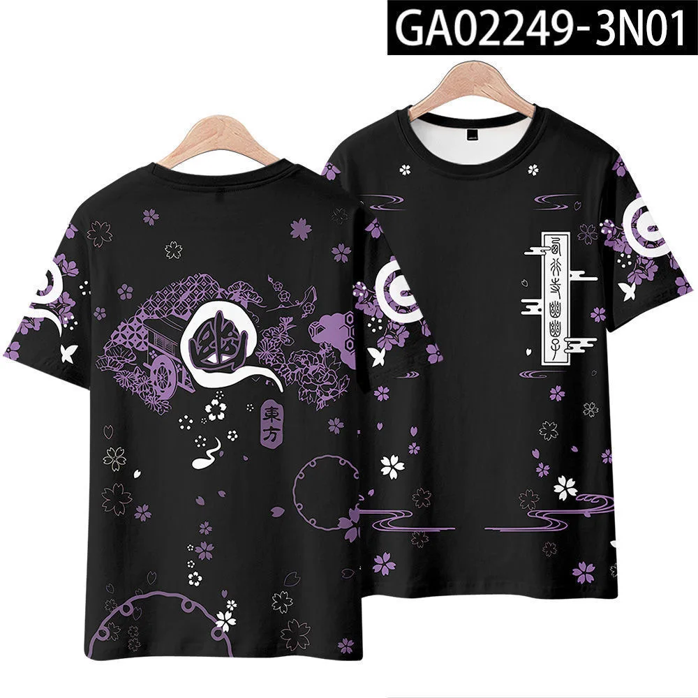 ¡Nuevo! TouHou Project Camiseta con estampado 3D, camiseta de manga corta con cuello redondo, ropa de calle Popular de Anime japonés, talla grande, moda de verano