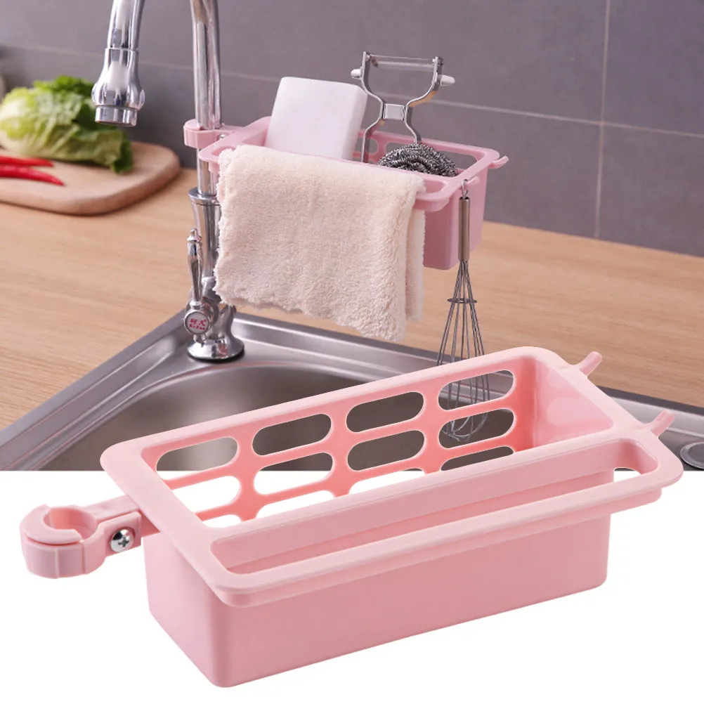 Premium Kitchen Sink Drain Rack with Hooks – Flexible Rotation, Double-Layer Storage & Reinforced Drainage