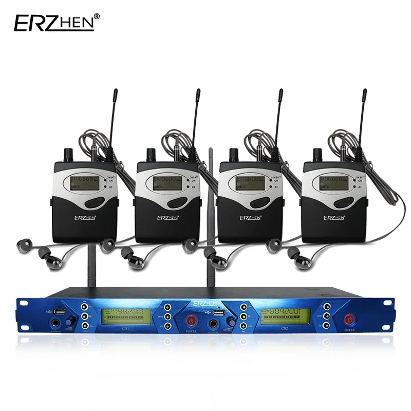 ERZHEN EM5012 In-Ear Monitor Wireless System Multi Transmitter Wireless In Ear Monitor Professional For Stage Performance