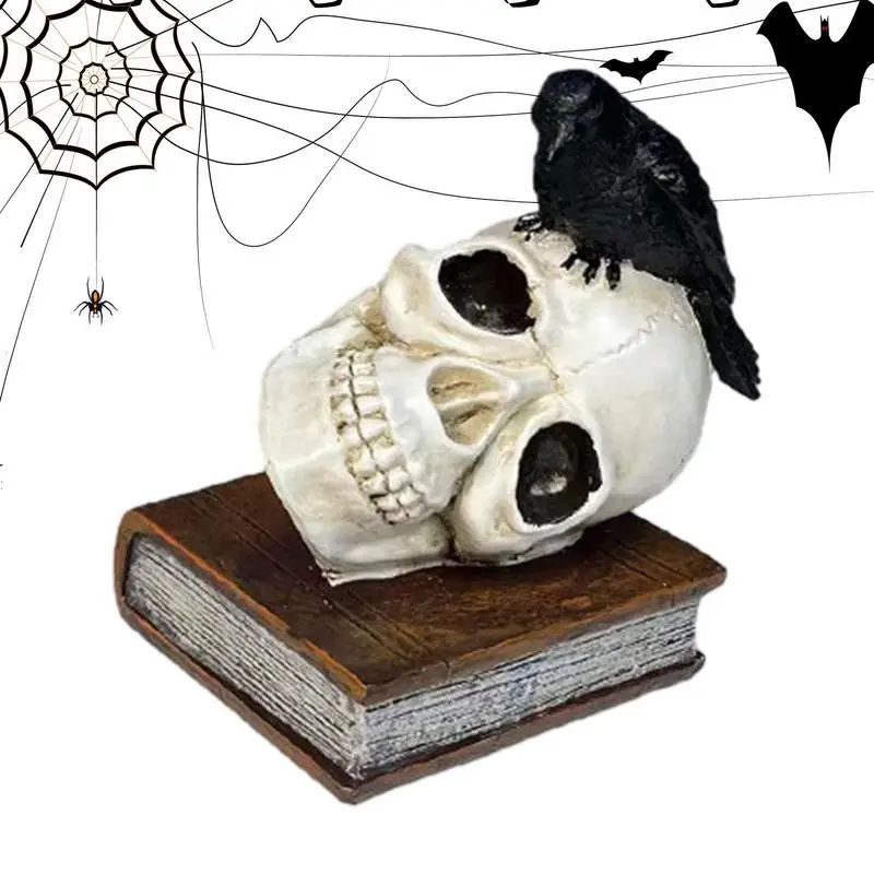 Halloween Skull Ornaments Skull Figurine Ornaments Statue Hand-Painted Decoration Tool For Halloween Bar April Fool's Day