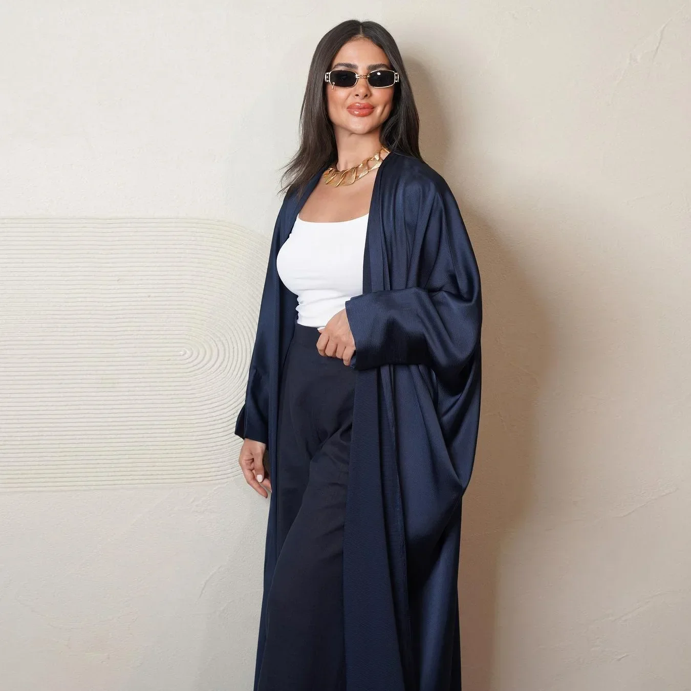 Velvet Satin Abaya Kimono Casual Loose Saudi Open Abayas for Women Dubai Turkey Muslim Dresses Islam Modest Clothing Kaftan Robe