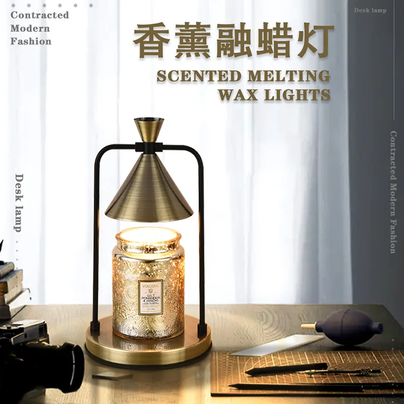 Aromatherapy Candle Melting Wax Lamp American Romantic Candle Melting Lamp Adjustable Light Timer Bedroom Diffuser Table Lamps