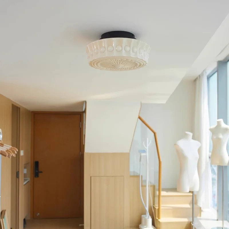 Lâmpada de teto de vidro com lâmpada E27 Downlight montado em superfície para quarto e sala de estar