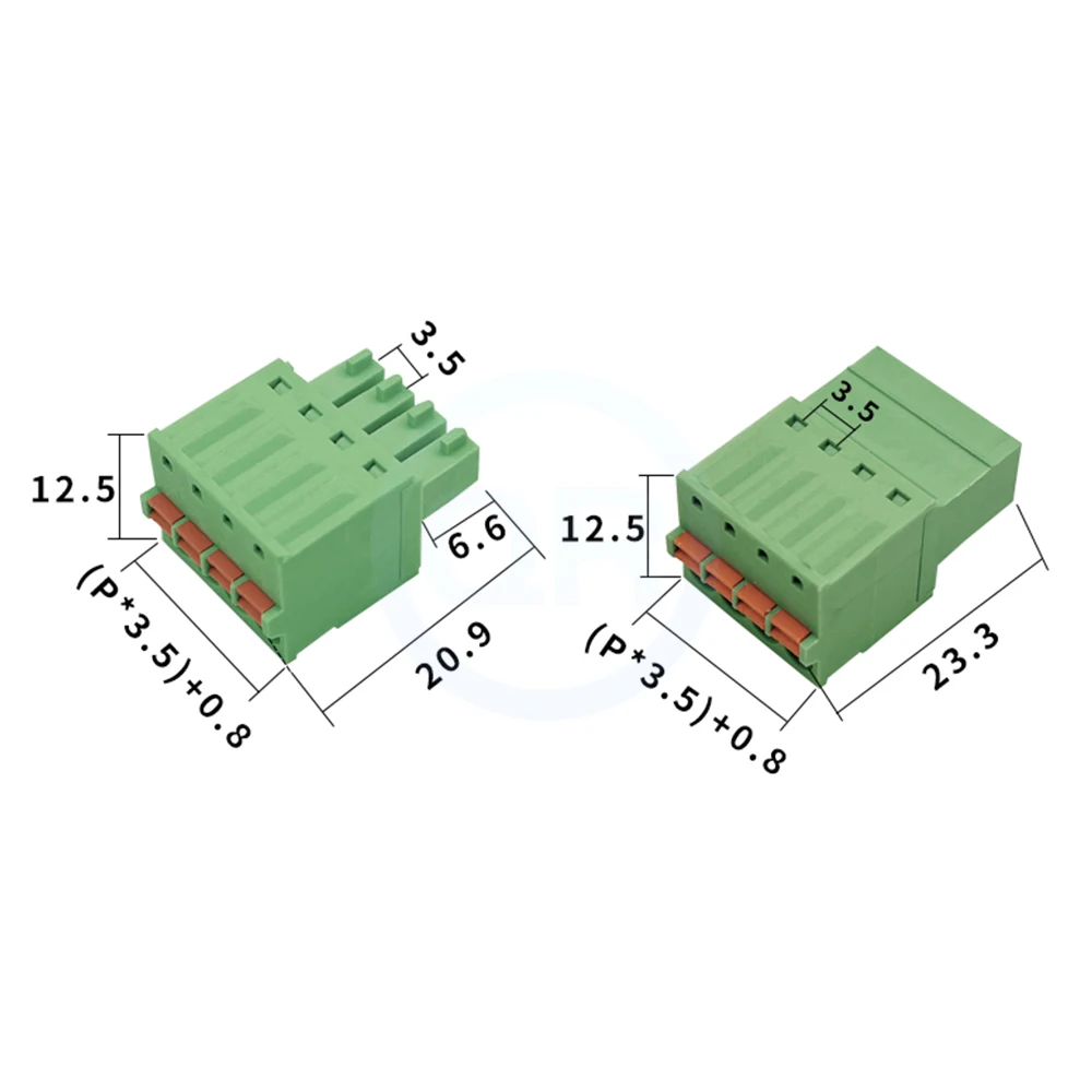 (5 Sets) Kf 2edgkdp + 2edgkd 3.5mm Solderless Screwless Plug-in Terminal Block 15edgkd + 15edgkdp 3.5 Spring Press Butt 2edgkdr