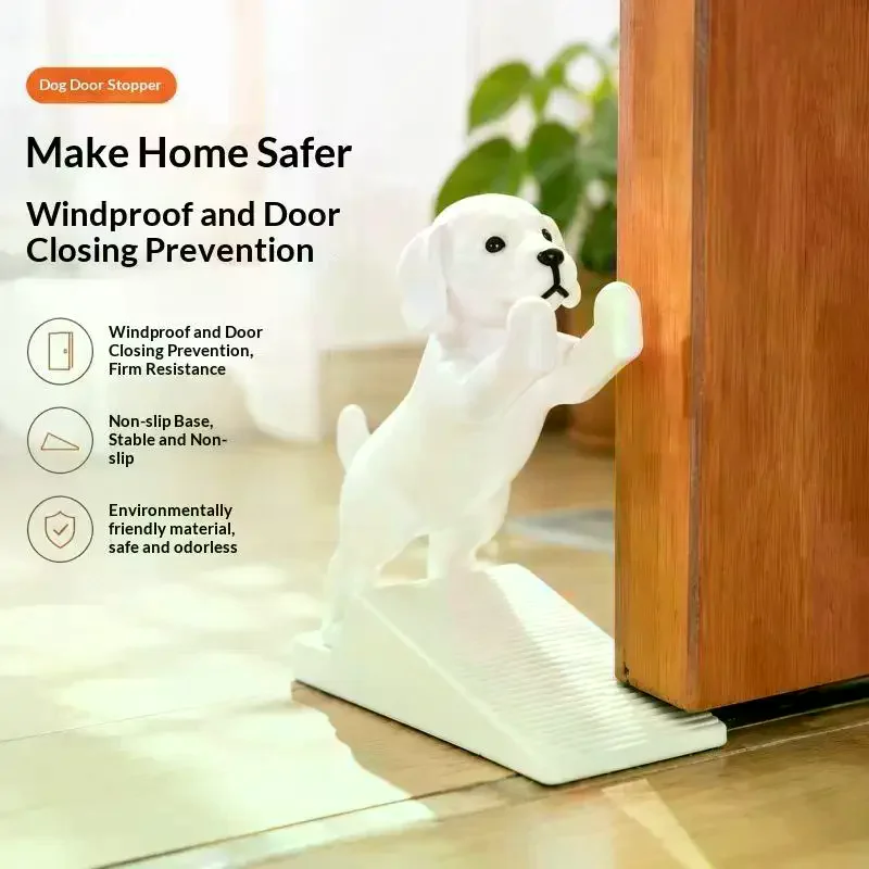 1pc 3D Printed Cute Puppy Door Stop Movable Dog Shape Funny Healing Decor Door Wedge