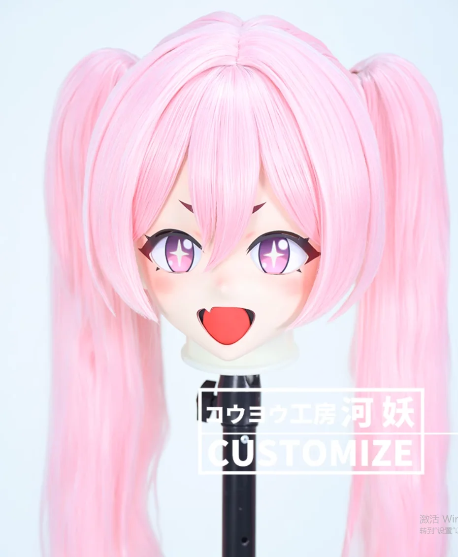 C-4139 Customize Full Head Resin Cartoon Cosplay Japanese Character Anime Role Play Crossdress Kigurumi Mask With Back Shell