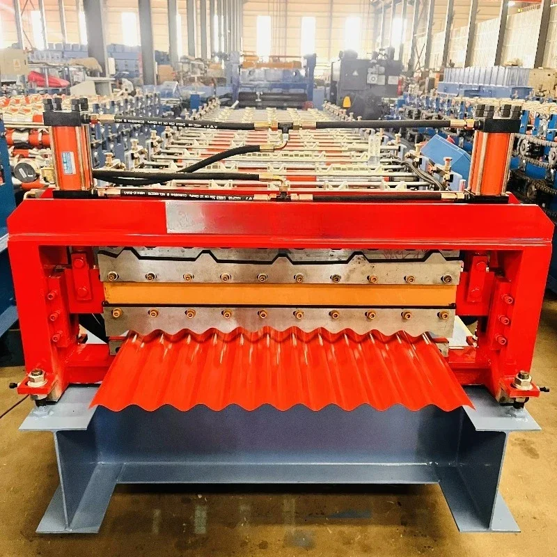 High Speed Hot Sale Popular Double-layer Roof Panel Making Roll Forming Machine Corrugated Trapezoidal Tile Machine Gear Bearing