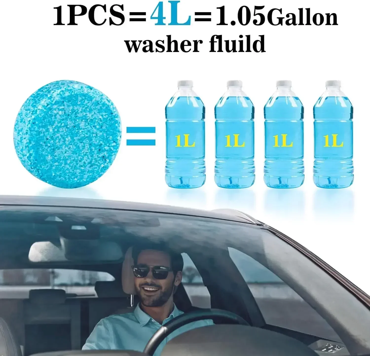 100-20PCS Car Windshield Washer Fluid Concentrated Tablets Solid Effervescent Wiper Tablet for Car Room Window Glass Cleaning