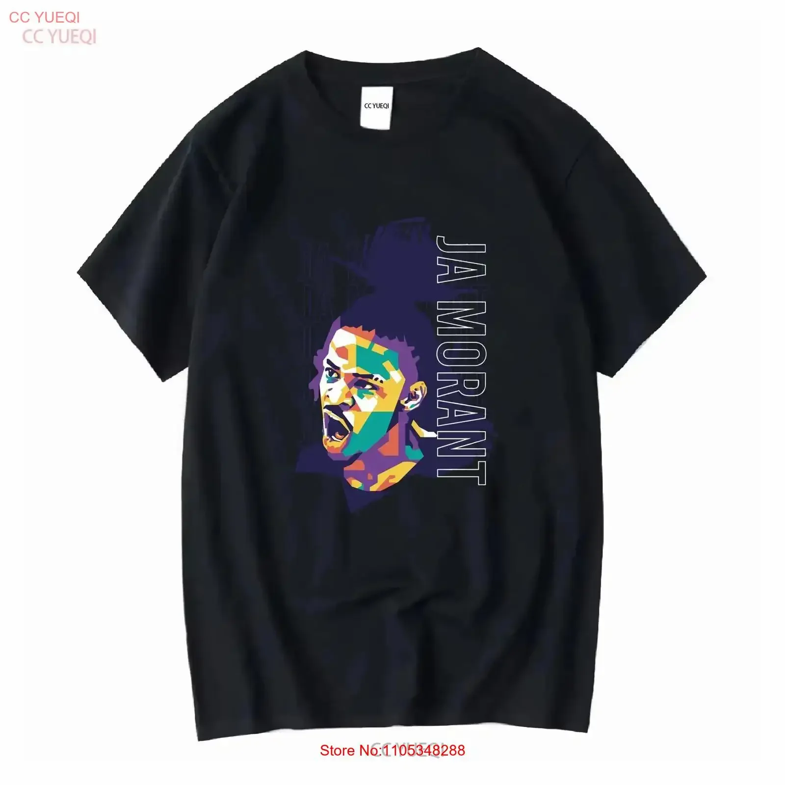 Basketball Morant Retro 90er Jahre Schwarzes T-Shirt JaMorant Memphis Basketball Vintage Washed Fashion Leicht grafisch Aussehend, bequem im Vintage-Stil
