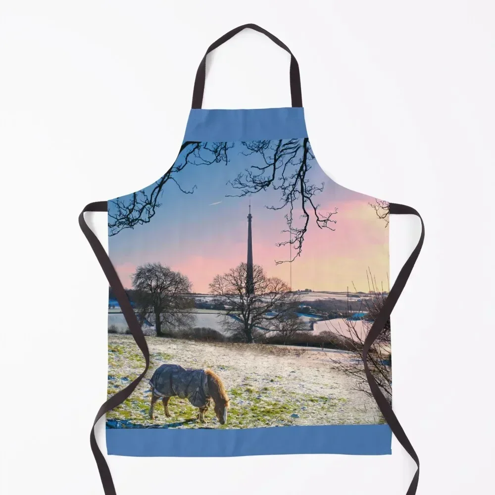 

Emley Moor Mast Apron For Nail Stylist esthetician Kitchen Household Items Bib For Kitchen Apron