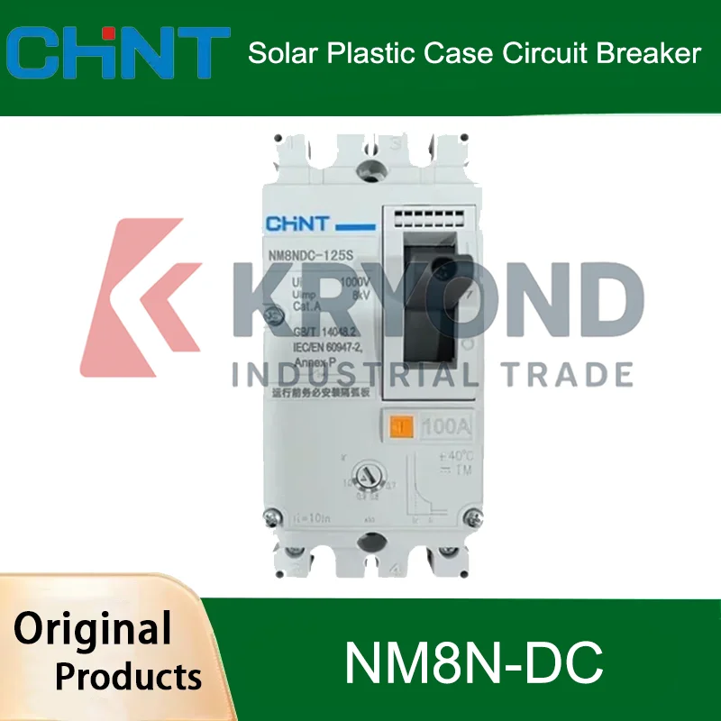 CHINT DC MCCB NM8NDC DC500V Photovoltaic 63A 100A 125A 160A Solar Plastic Case Circuit Breaker Electric vehicle Original Product