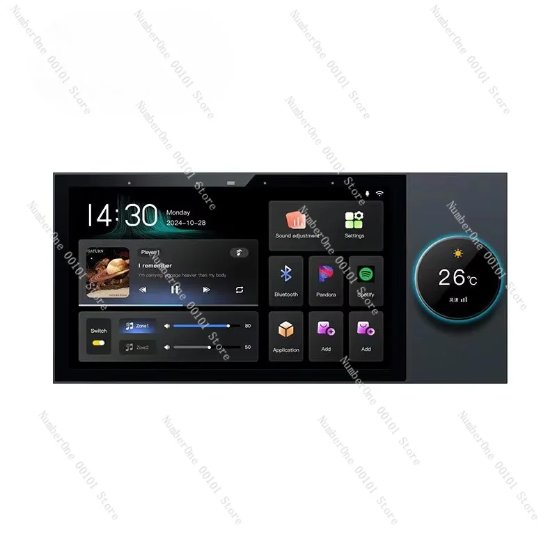 Smart switch control panel 7inch ips touch screen android 8.1  8ch audio player for home automation