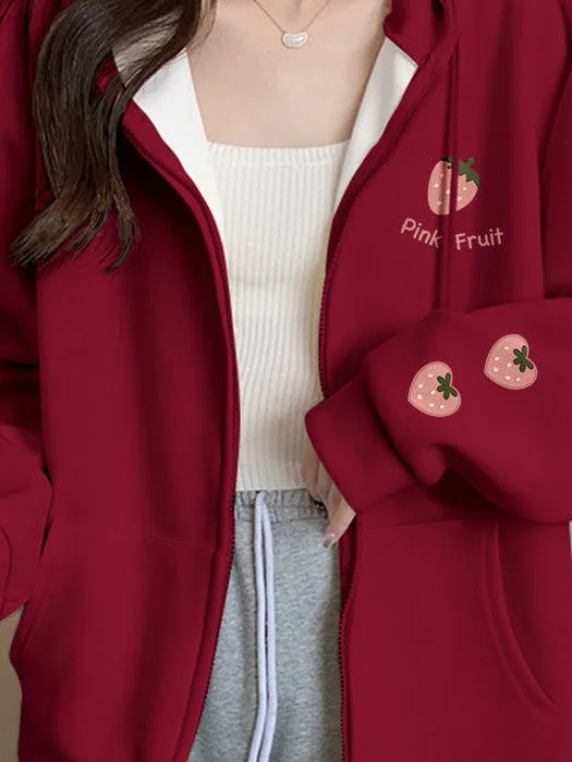 2025 New Korean Sle Women's Hoodie Sweatirt Autumn Winter Fce Lined Loose Casual Top Versatile Comfortable Outerwear