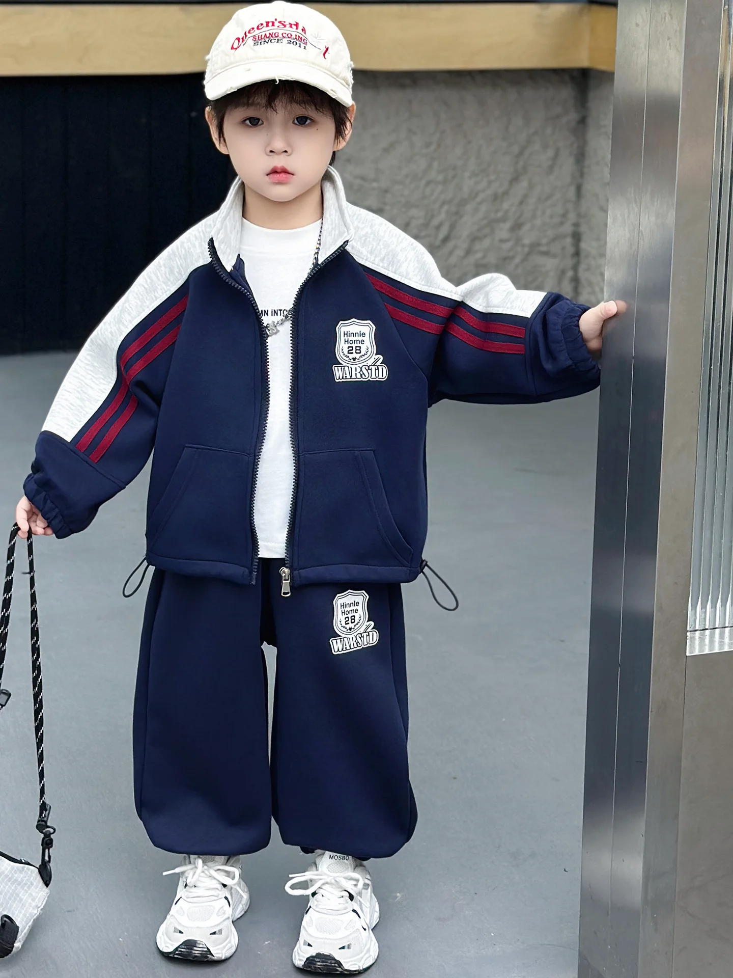 Casual Boys Outfit Fashion Children Zipper Patchwork Jacket and Pants 2Piece Set Spring Autumn Big Boys Tracksuits 2-11 Years