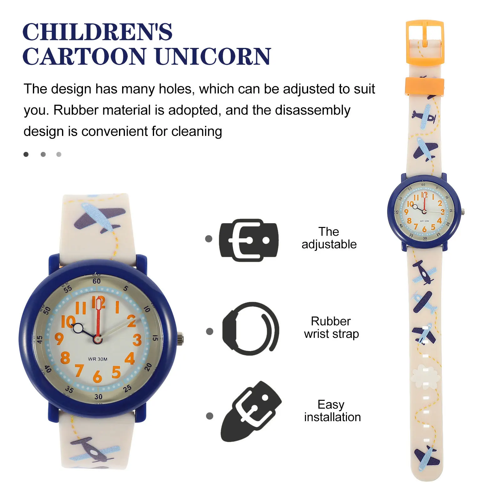 ساعة كرتونية رائعة بحزام ملون قابل للتعديل، ناعمة ومريحة وآمنة، هدية محمولة #2