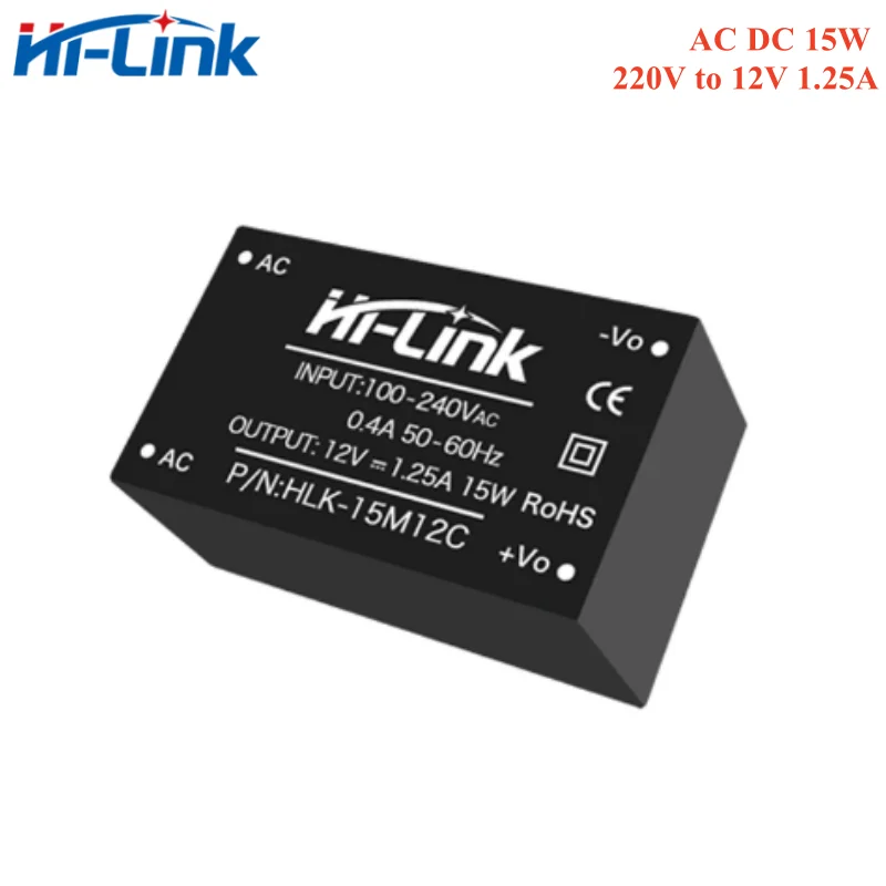 Hi-Link AC DC 15W HLK-15M05C 15M09C 15M12C 15M15C 15M24C 220V to 5V/9V/12V/15V/24V isolated step down power supply module Switch