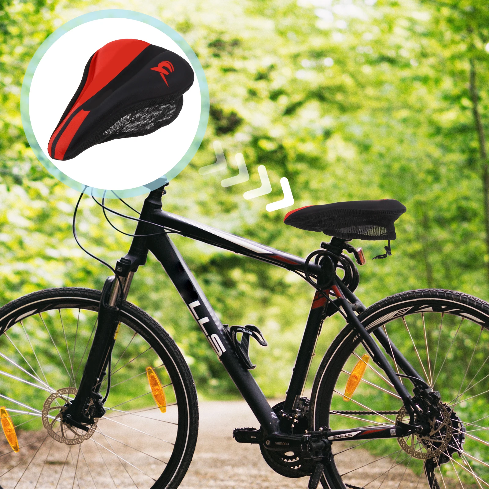 

Silicone Bike Saddle Thick Comfortable Mountain Bike Seat Breathable Shock Absorbing Cycling Cushion Universal Pad