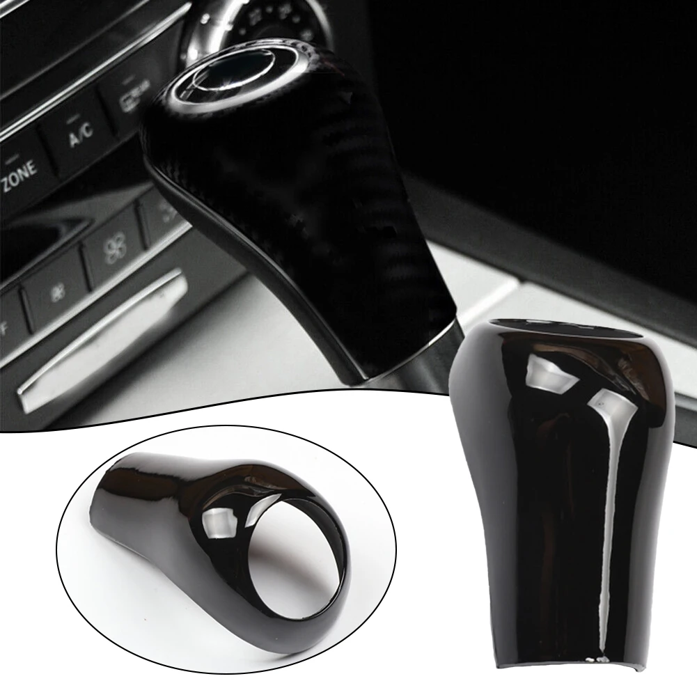 Automotive Sleek Black Carbon Fiber Gear Shift Knob Cover For W204 C E G GLS Class Perfect Fit Convenient Solution
