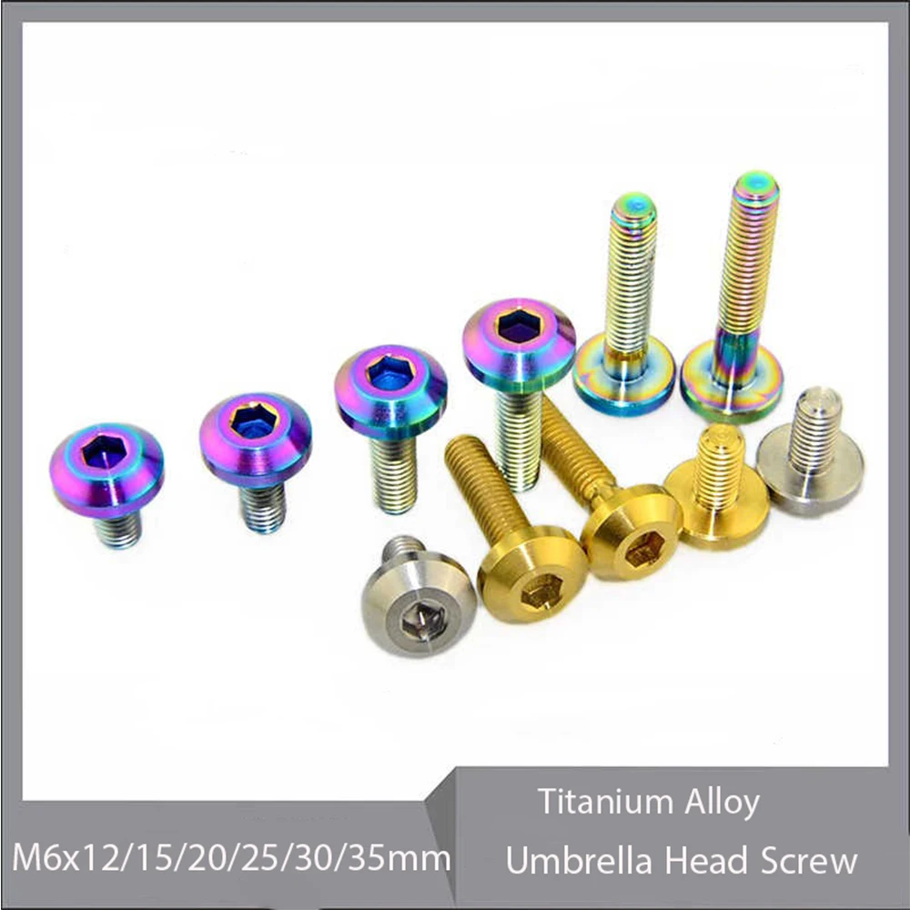 

1-10 шт. титановых болтов с шестигранной головкой M6x12/15/20/25/30/35 мм, винты с зонтичной головкой из титанового сплава для мотоциклов, крепежные винты для модификации