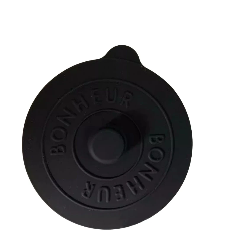 Simple Solid Color Concave Embossed Letter Silicone Rubber Integrated Cover Creative Water Cup Dust Cup Lid Round Cold Mug Lid